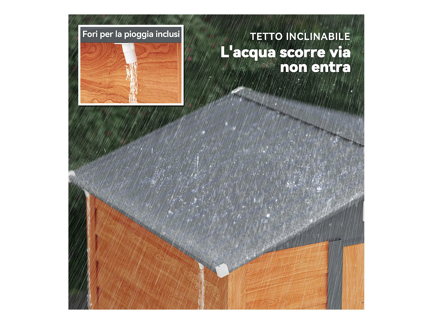 Casetta da giardino in acciaio con base 197x163x178-200cm