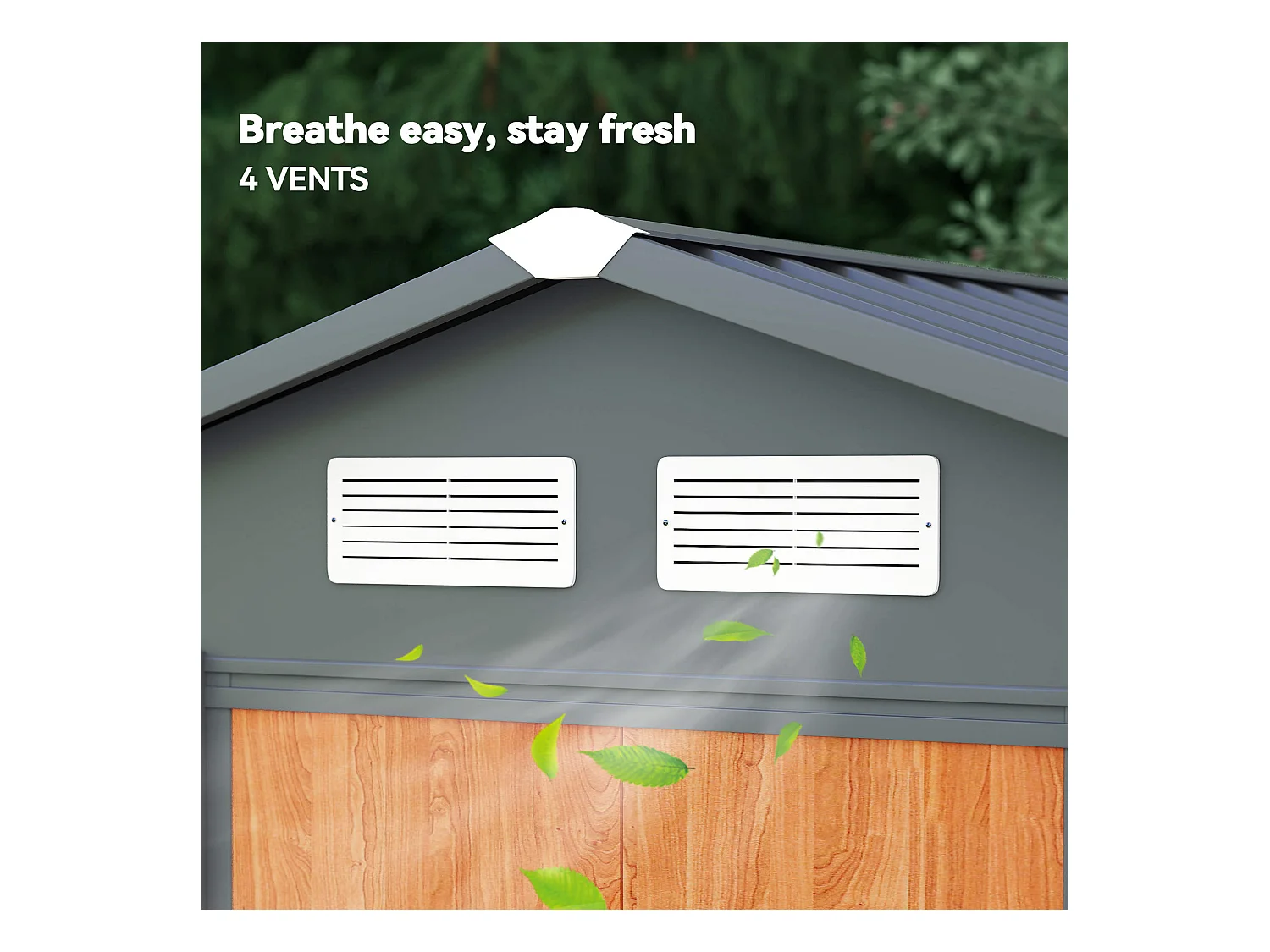 Casetta da giardino in acciaio con base 197x163x178-200cm