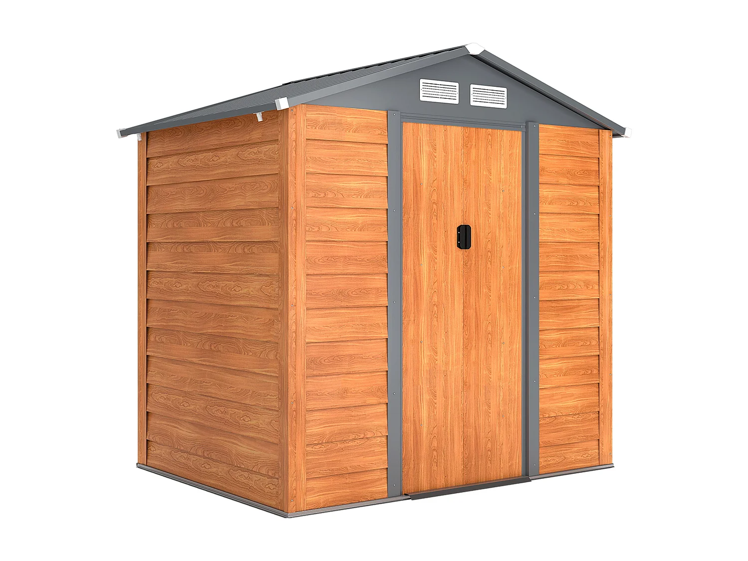 Casetta da giardino in acciaio con base 197x163x178-200cm