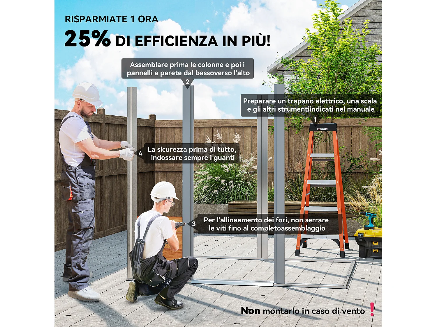 Casetta da giardino in acciaio con base 197x163x178-200cm