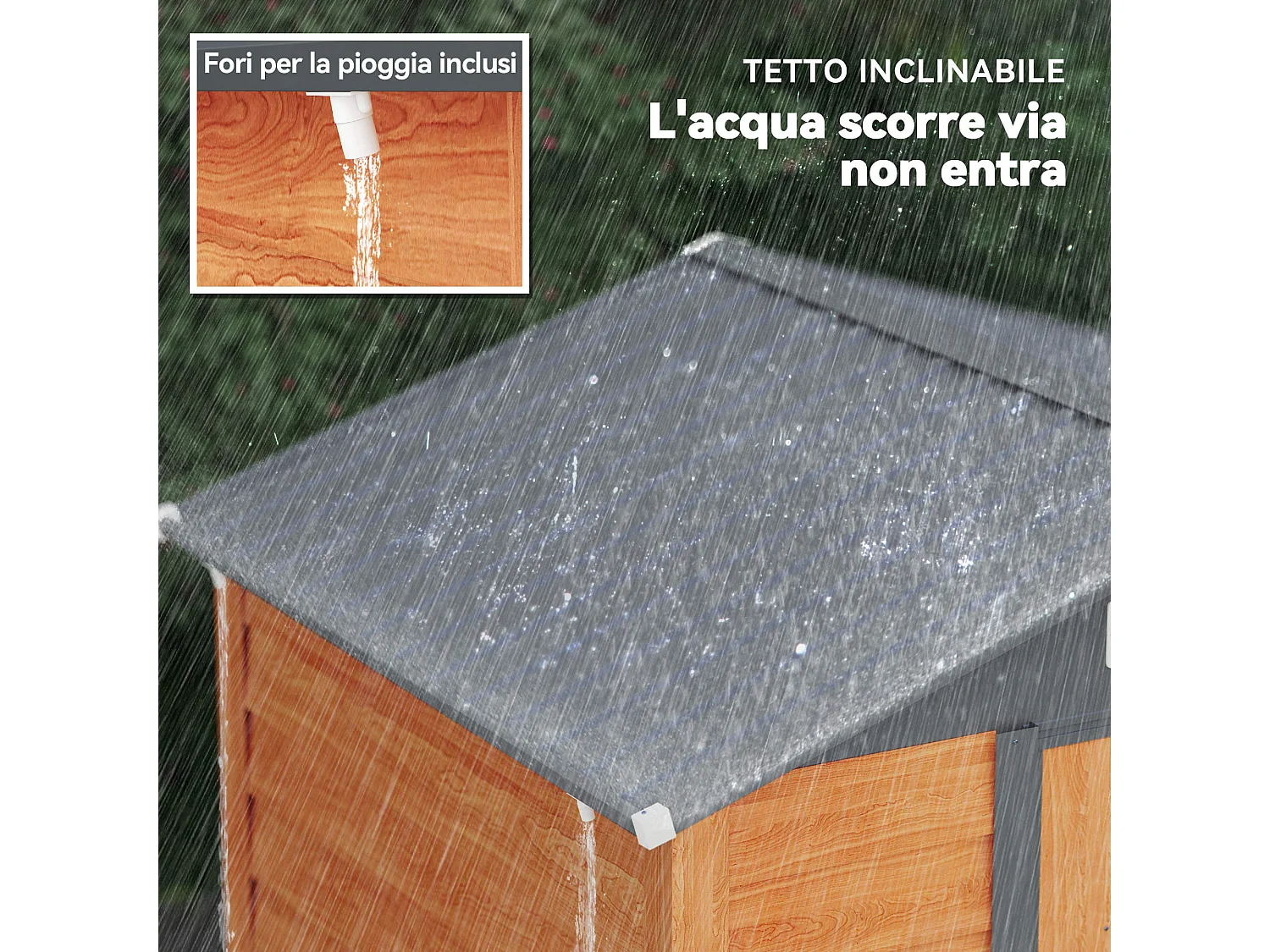 Casetta da giardino in acciaio con base 197x163x178-200cm