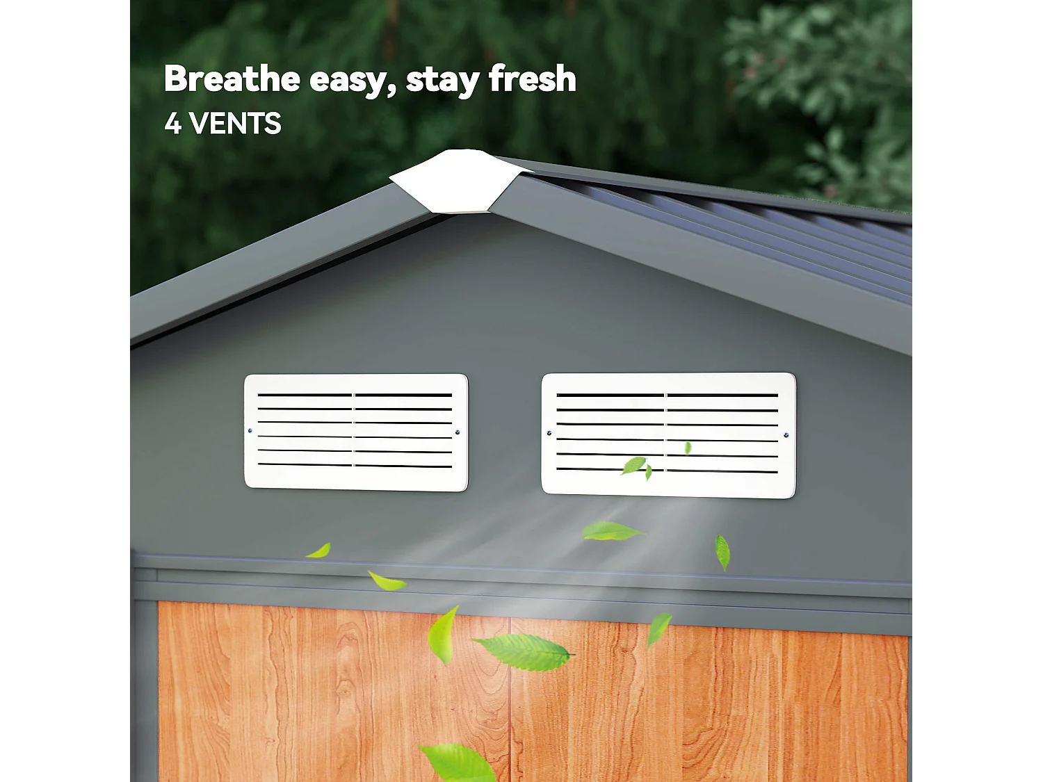 Casetta da giardino in acciaio con base 197x163x178-200cm