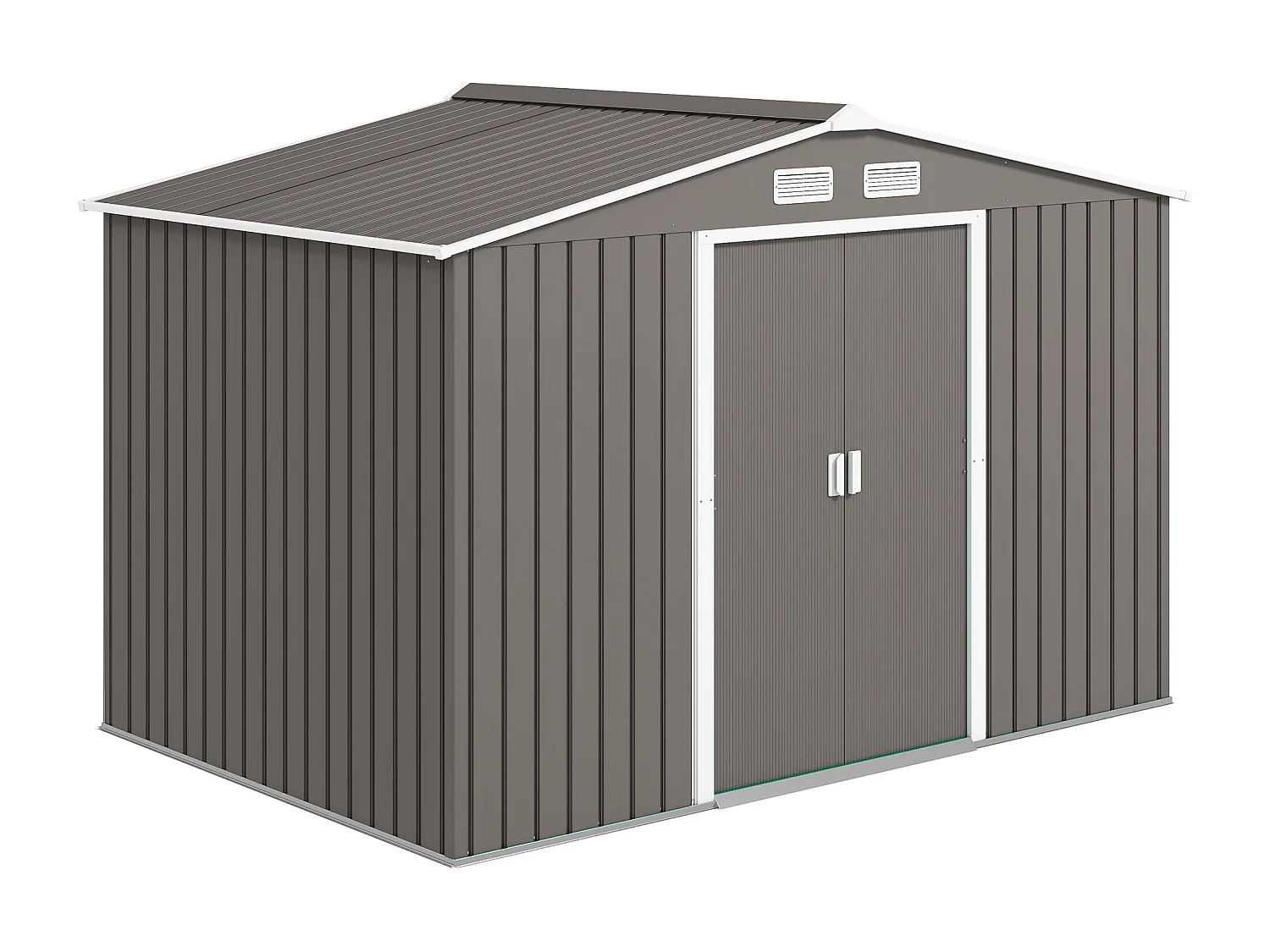 Capanno attrezzi in acciaio con porte scorrevoli 277x195x192 cm grigia