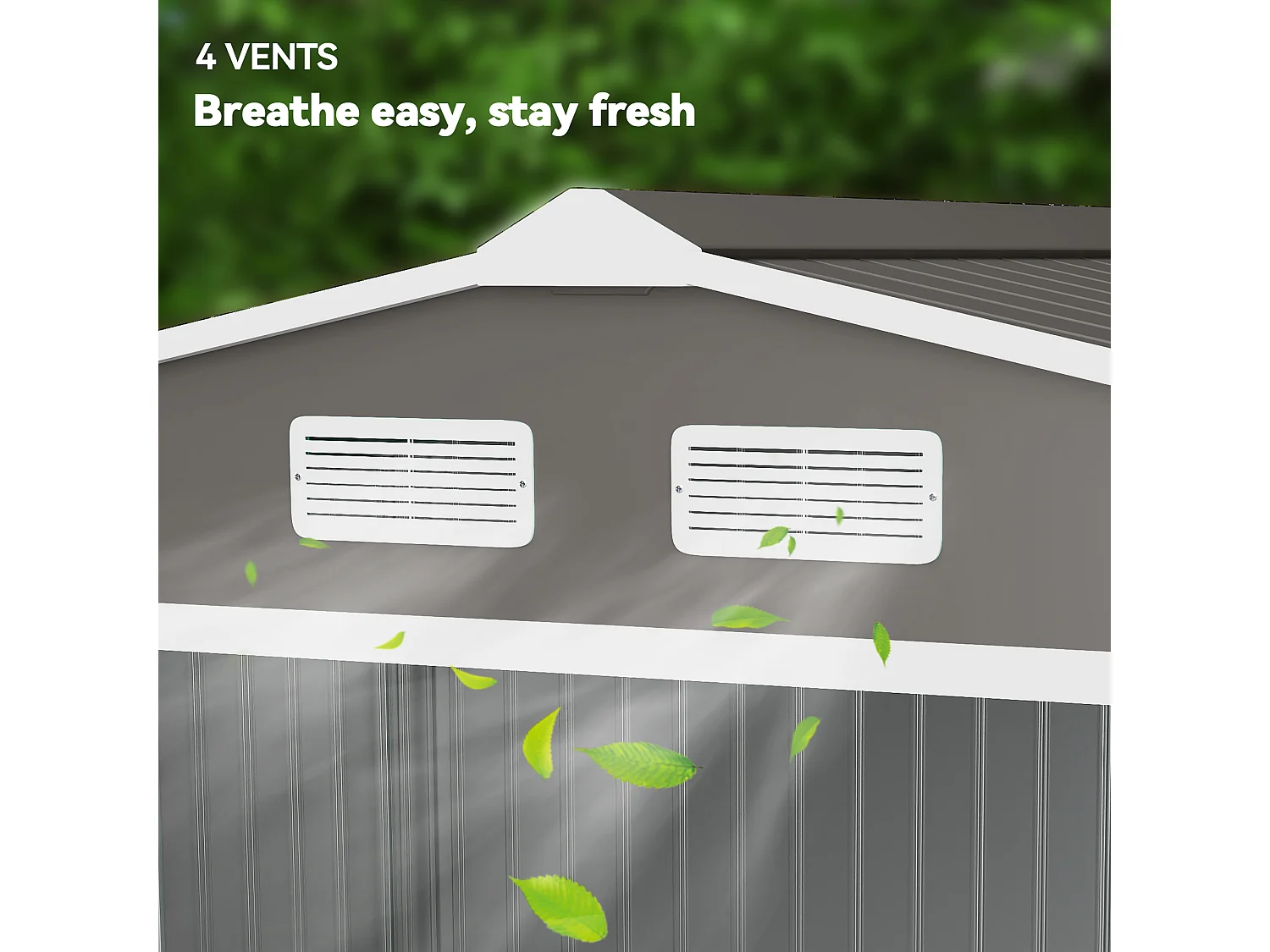 Capanno attrezzi in acciaio con porte scorrevoli 277x195x192 cm grigia