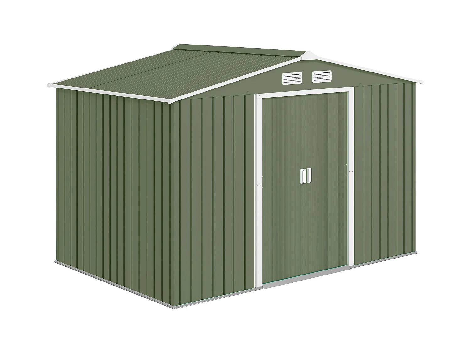 Casetta da giardino 277x195x192cm 2 porte 4 prese d'aria