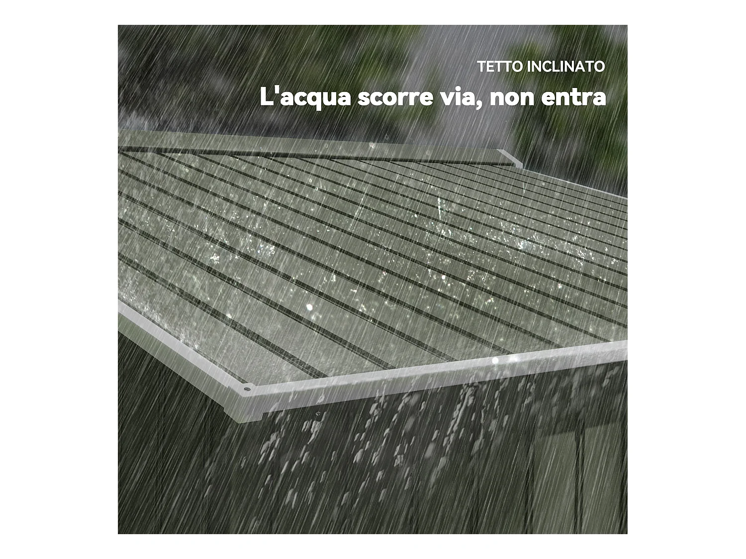 Casetta da giardino 277x195x192cm 2 porte 4 prese d'aria