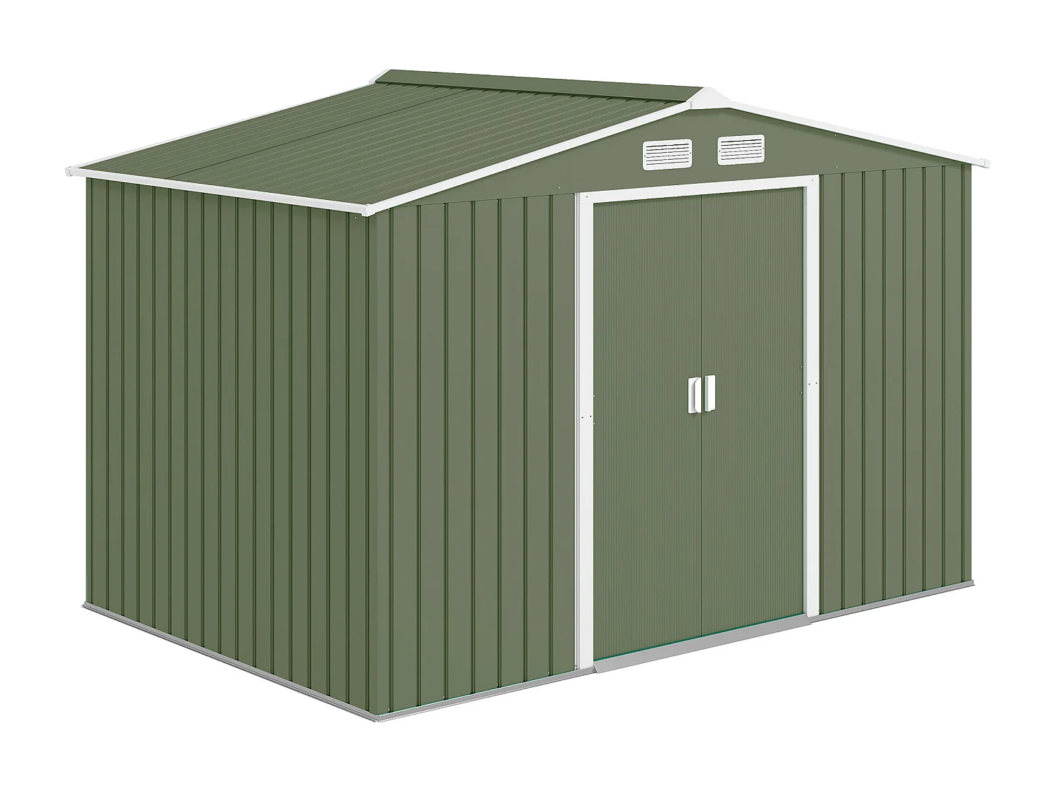 Casetta da giardino 277x195x192cm 2 porte 4 prese d'aria