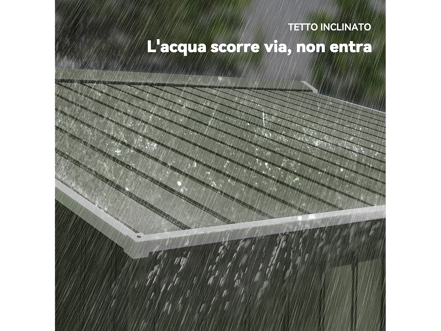 Casetta da giardino 277x195x192cm 2 porte 4 prese d'aria