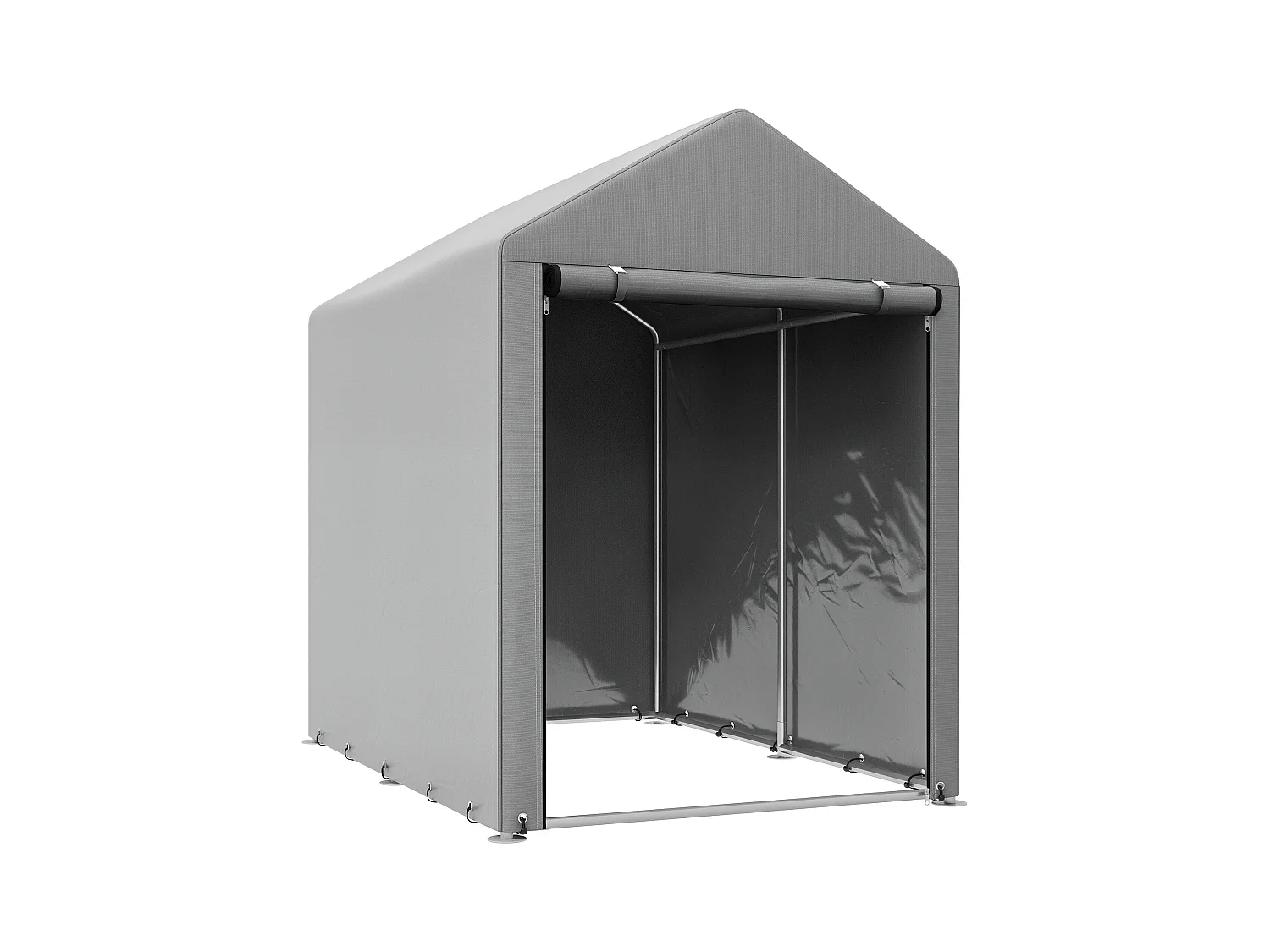 Capanno per attrezzi anti uv con porta a zip grigio chiaro