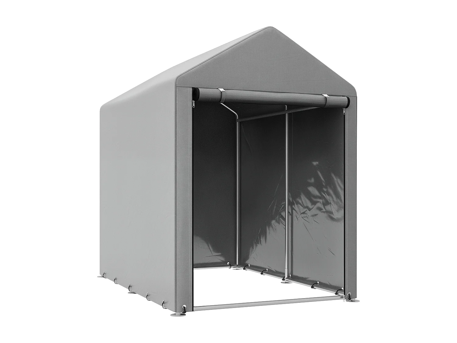 Capanno per attrezzi anti uv con porta a zip grigio chiaro