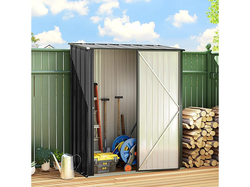 Casetta da giardino porta utensili in lamiera con serratura