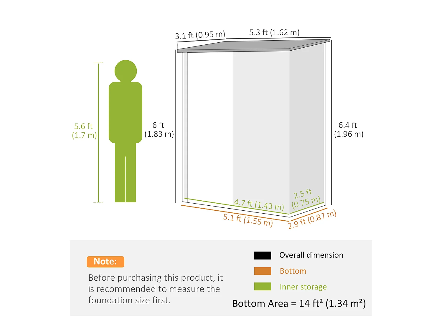 Casetta da giardino porta utensili in lamiera con serratura