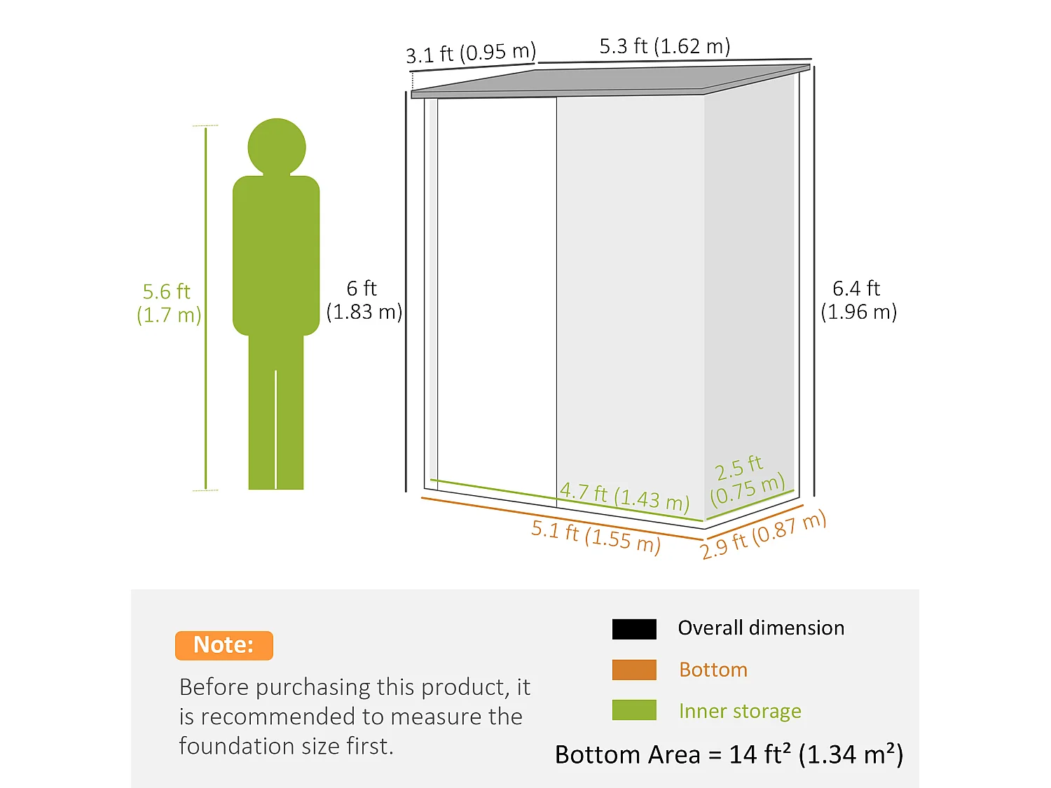 Casetta da giardino porta utensili in lamiera con serratura