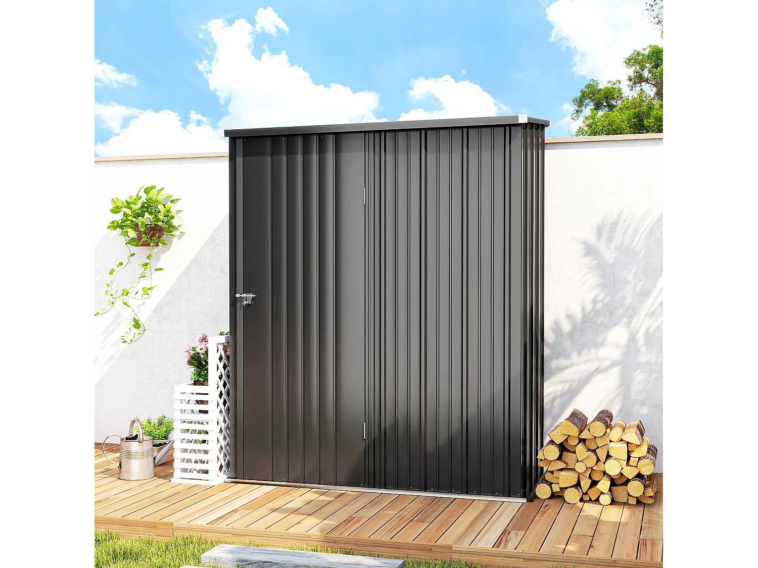 Casetta da giardino porta utensili in lamiera con serratura