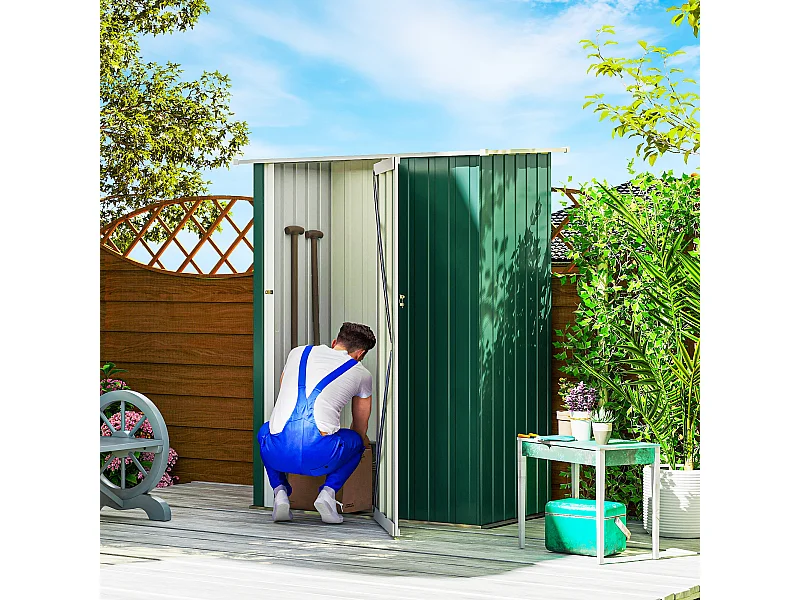 Casetta porta attrezzi acciaio impermeabile 142x84x189cm