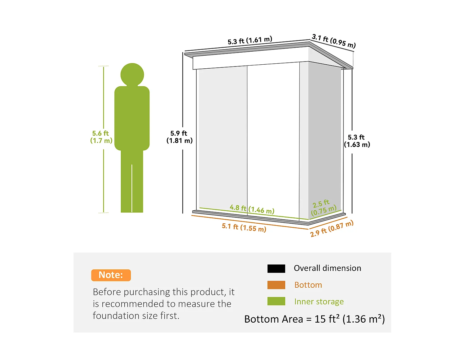 Casetta da giardino in acciaio con porta bloccabile verde