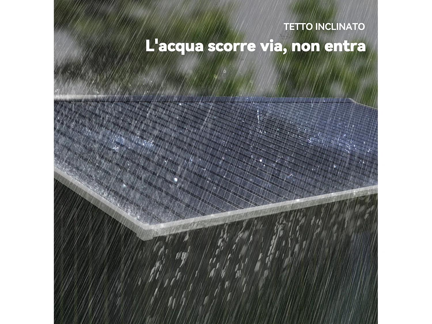 Capanno attrezzi in acciaio con 2 porte e 4 prese d'aria