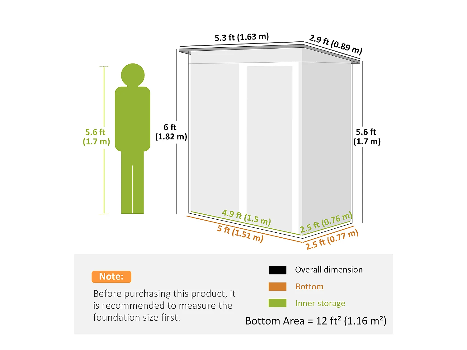 Casetta porta attrezzi con porta scorrevole in acciaio nero