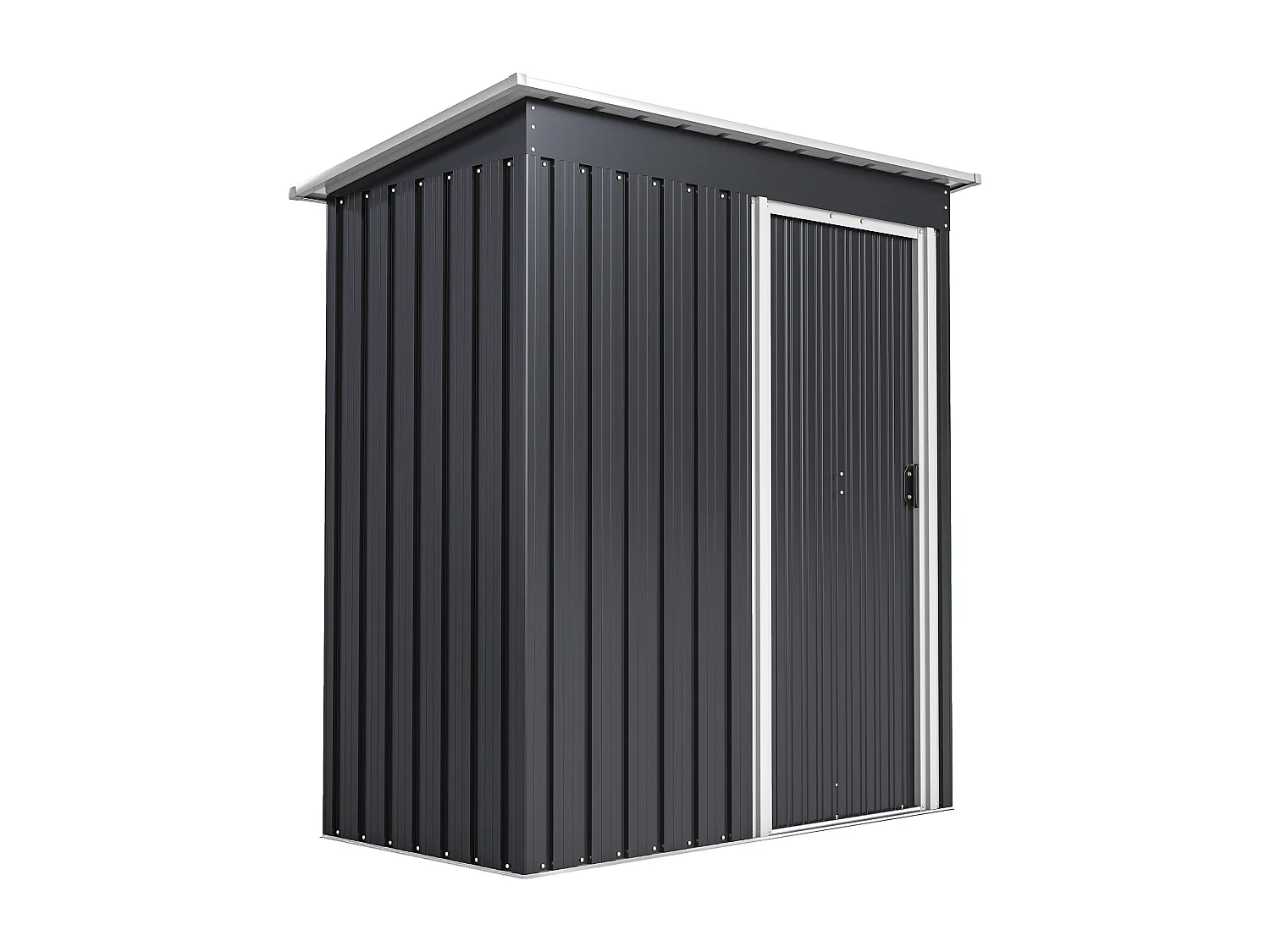 Casetta porta attrezzi con porta scorrevole in acciaio nero