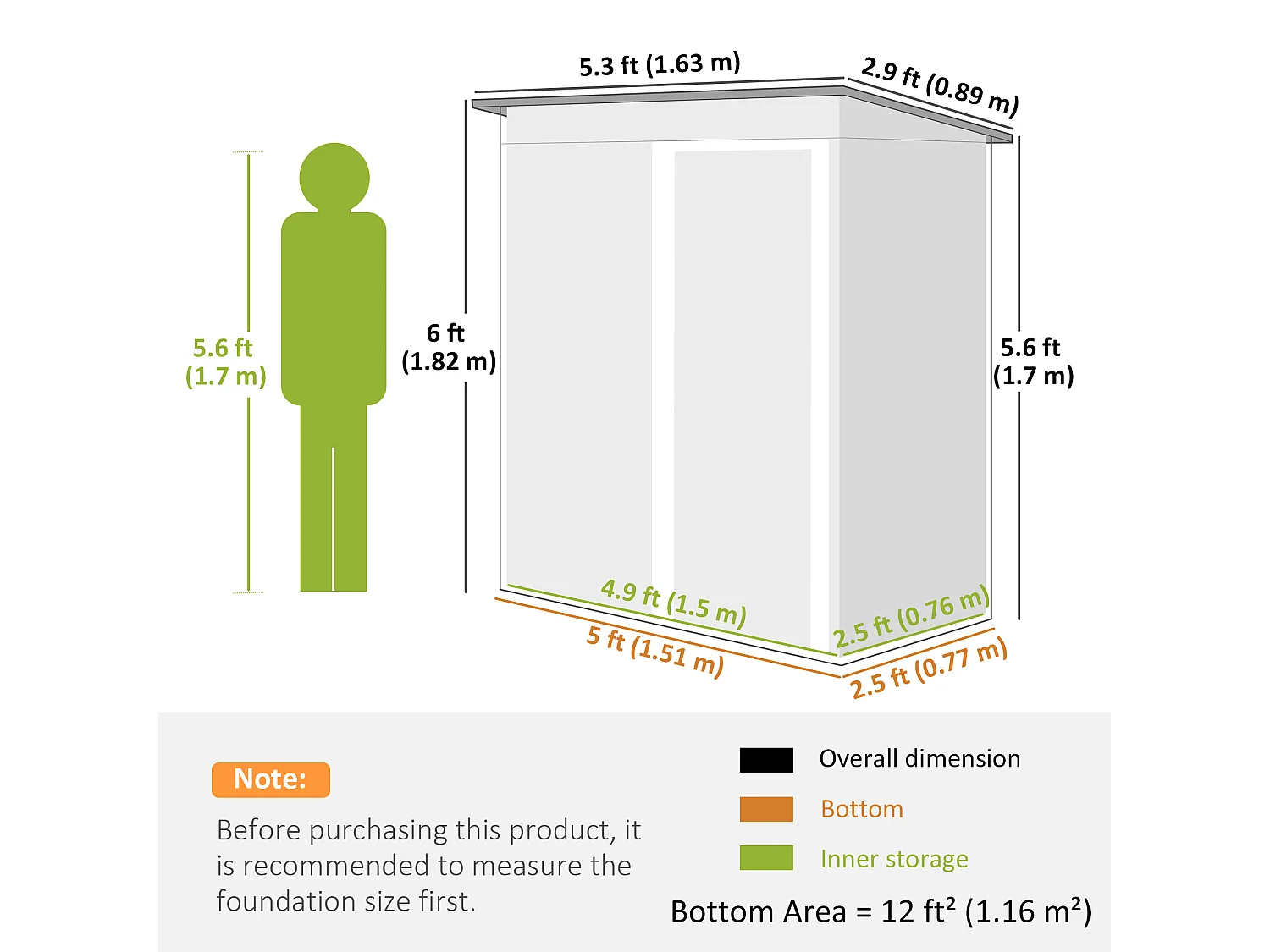 Casetta porta attrezzi con porta scorrevole in acciaio nero
