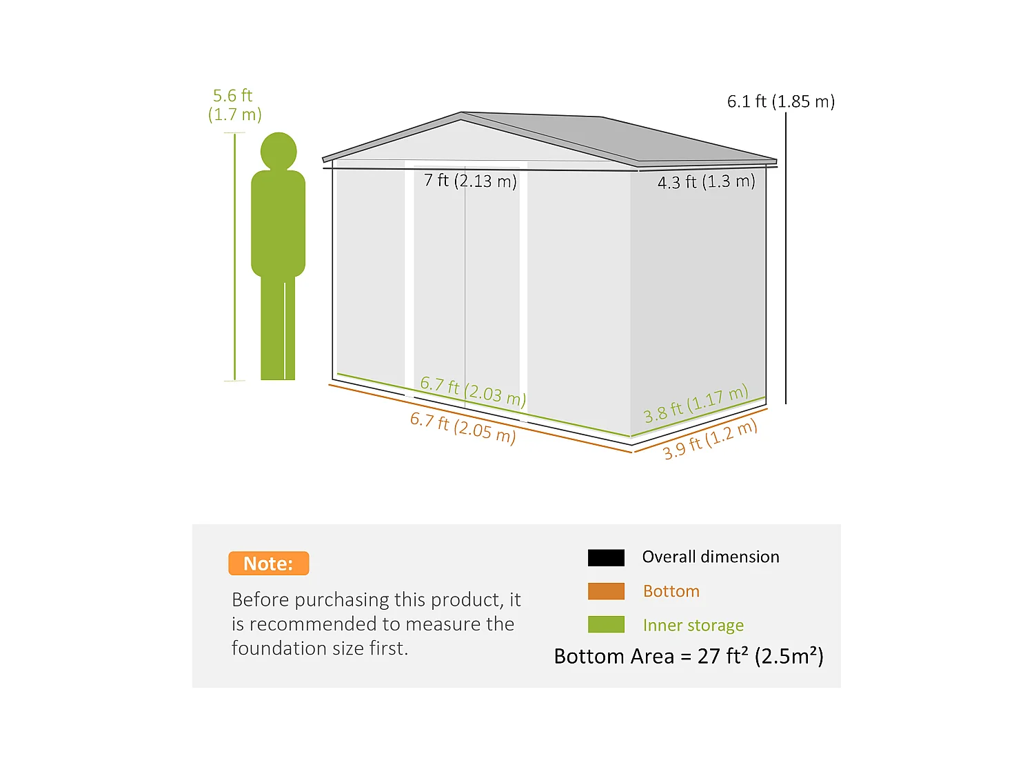 Casetta da giardino con porta scorrevole doppia in metallo marrone