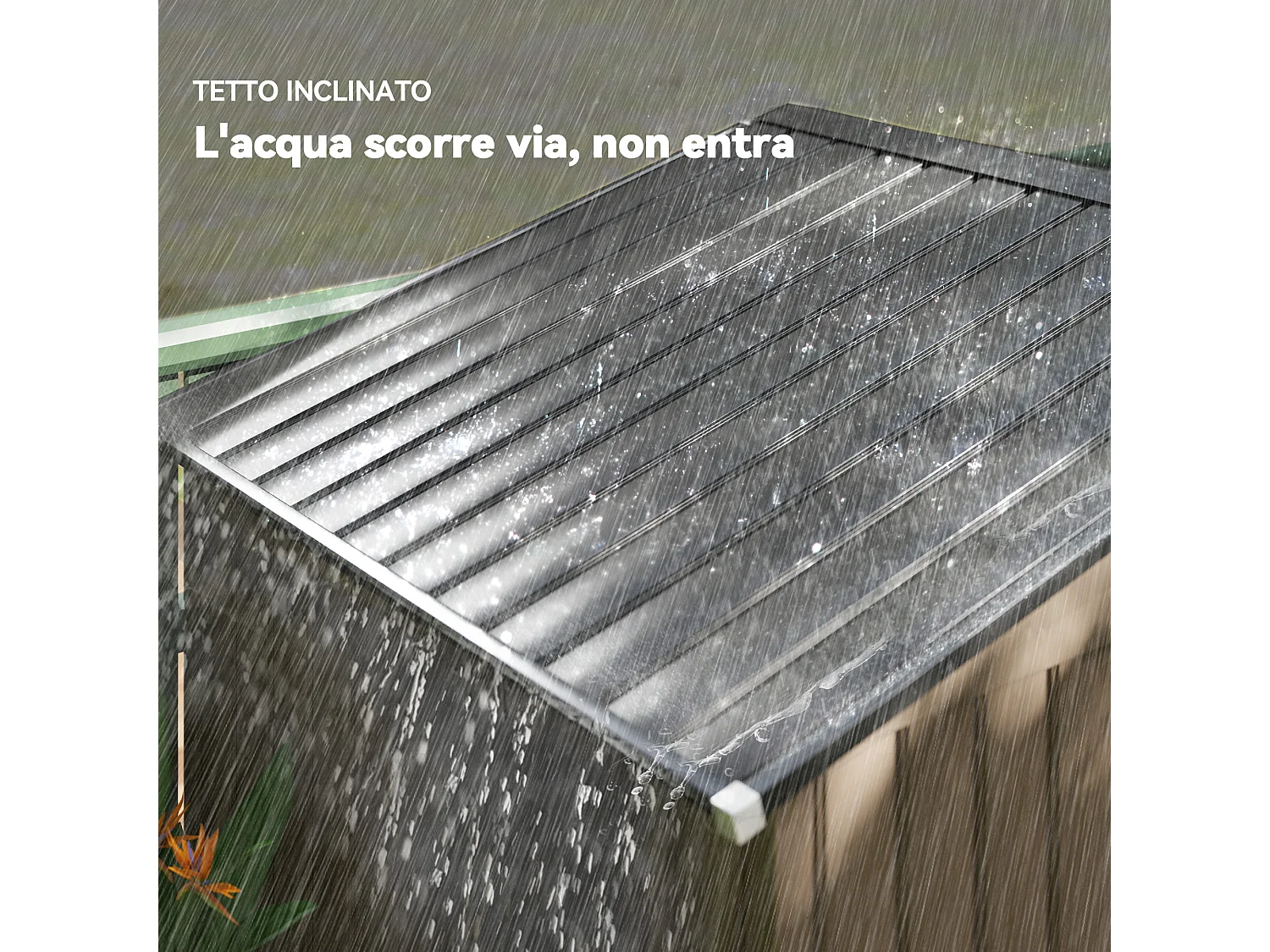 Casetta da giardino con porta scorrevole doppia in metallo marrone