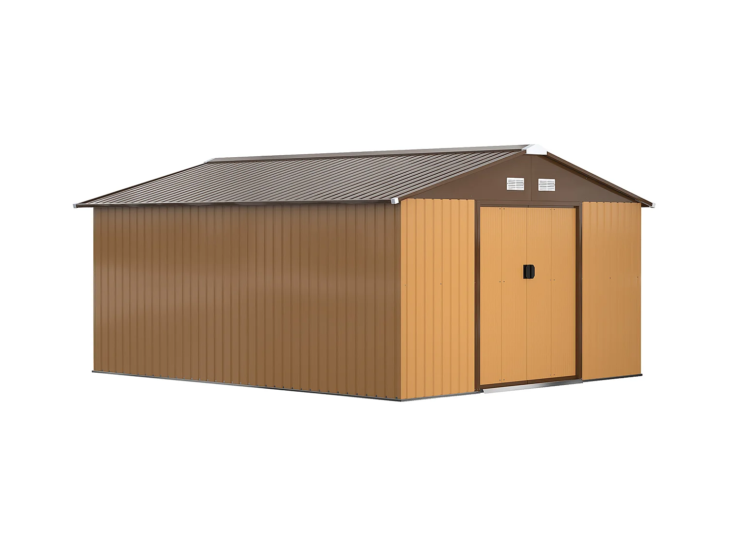 Casetta da giardino 340x386x200cm 2 porte 4 prese d'aria