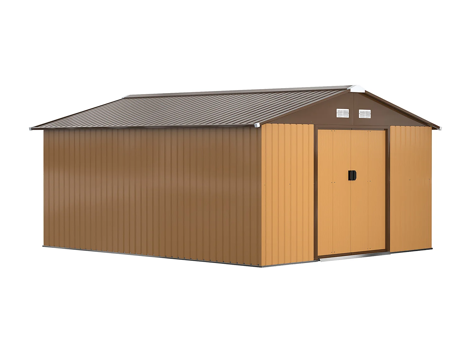 Casetta da giardino 340x386x200cm 2 porte 4 prese d'aria