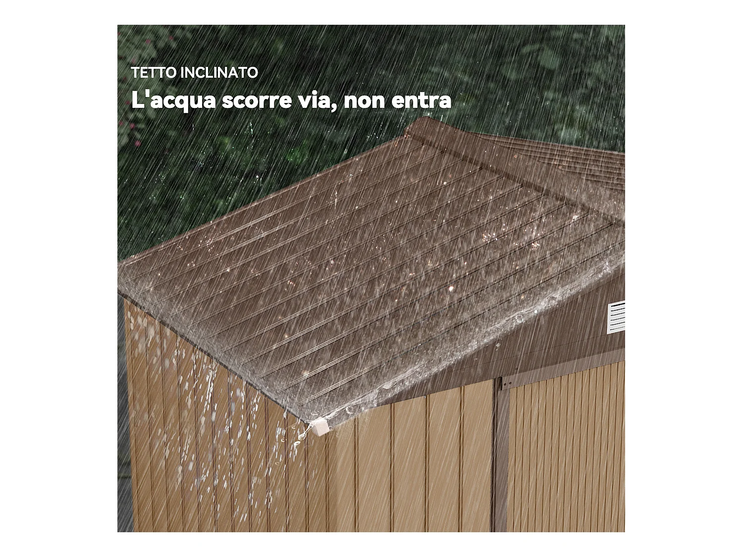 Casetta da giardino in lamiera porte scorrevoli 213x130x185cm