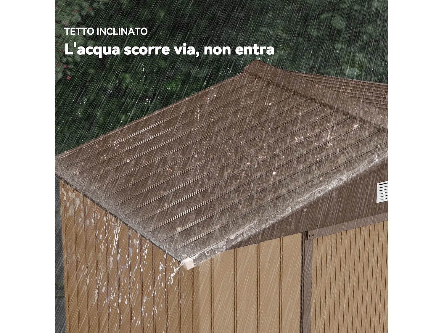 Casetta da giardino in lamiera porte scorrevoli 213x130x185cm