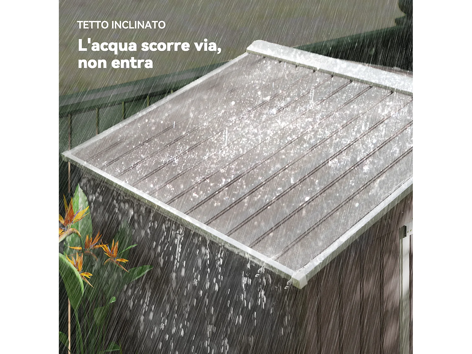 Casetta da giardino in lamiera porte scorrevoli 213x130x185 cm
