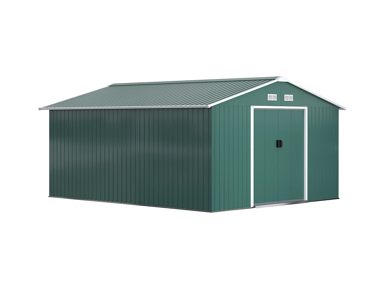 Casetta da giardino 340x386x200cm 2 porte 4 prese d'aria