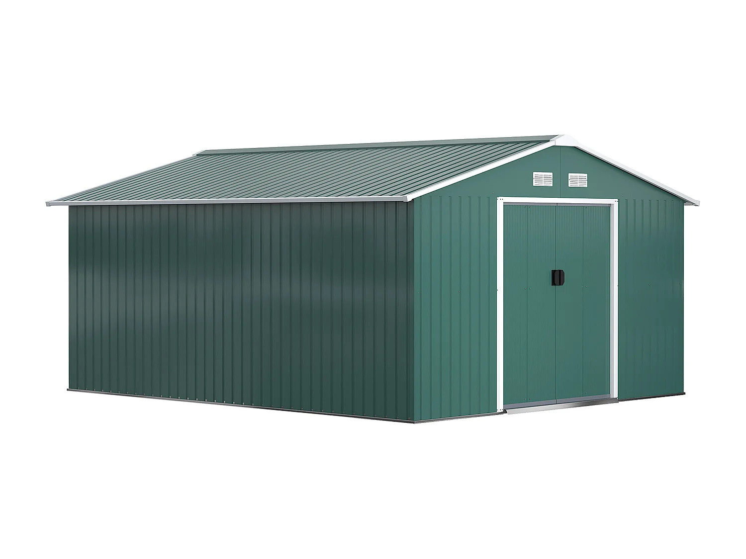 Casetta da giardino 340x386x200cm 2 porte 4 prese d'aria