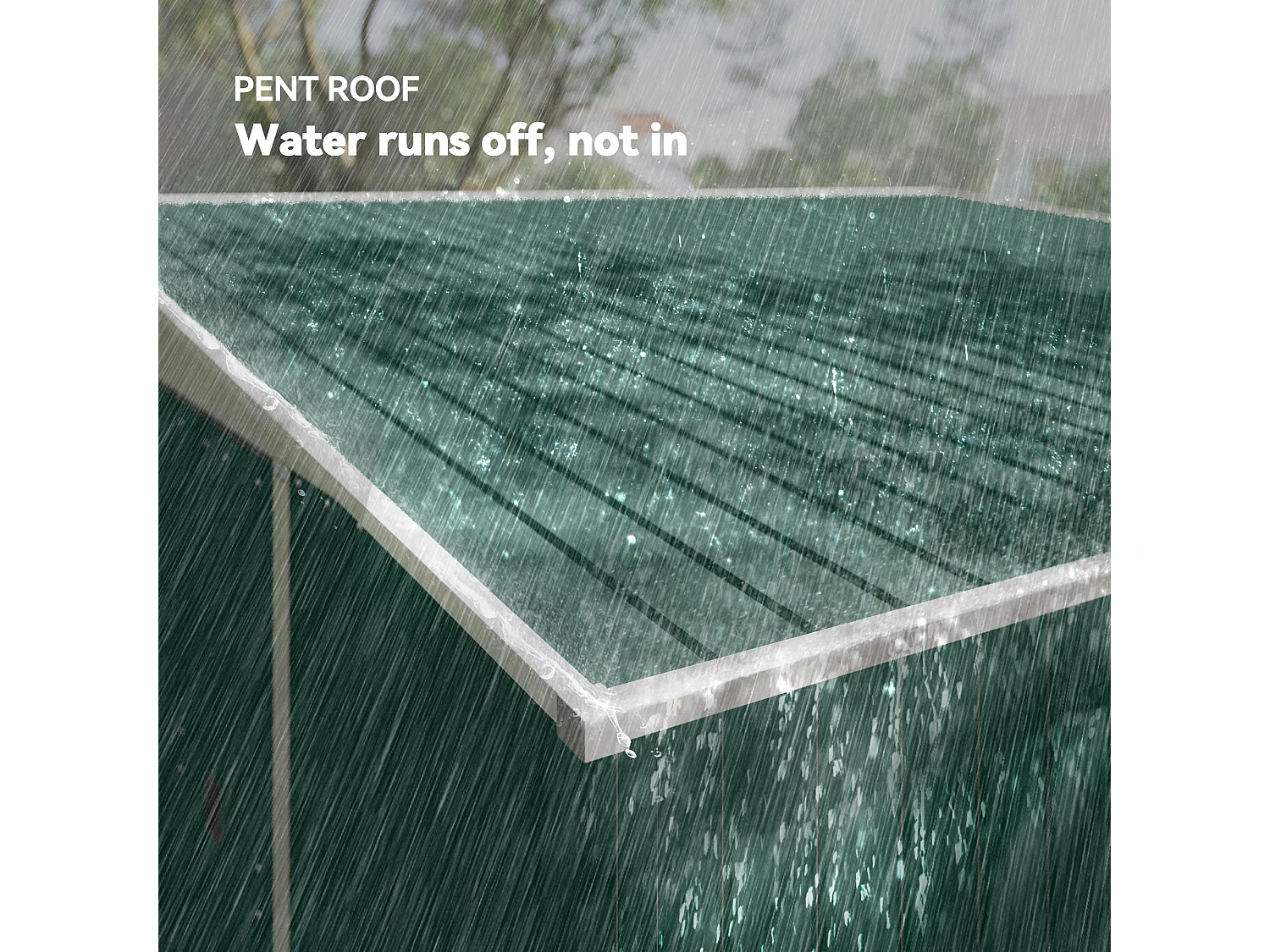 Casetta da giardino con porta scorrevole in acciaio verde