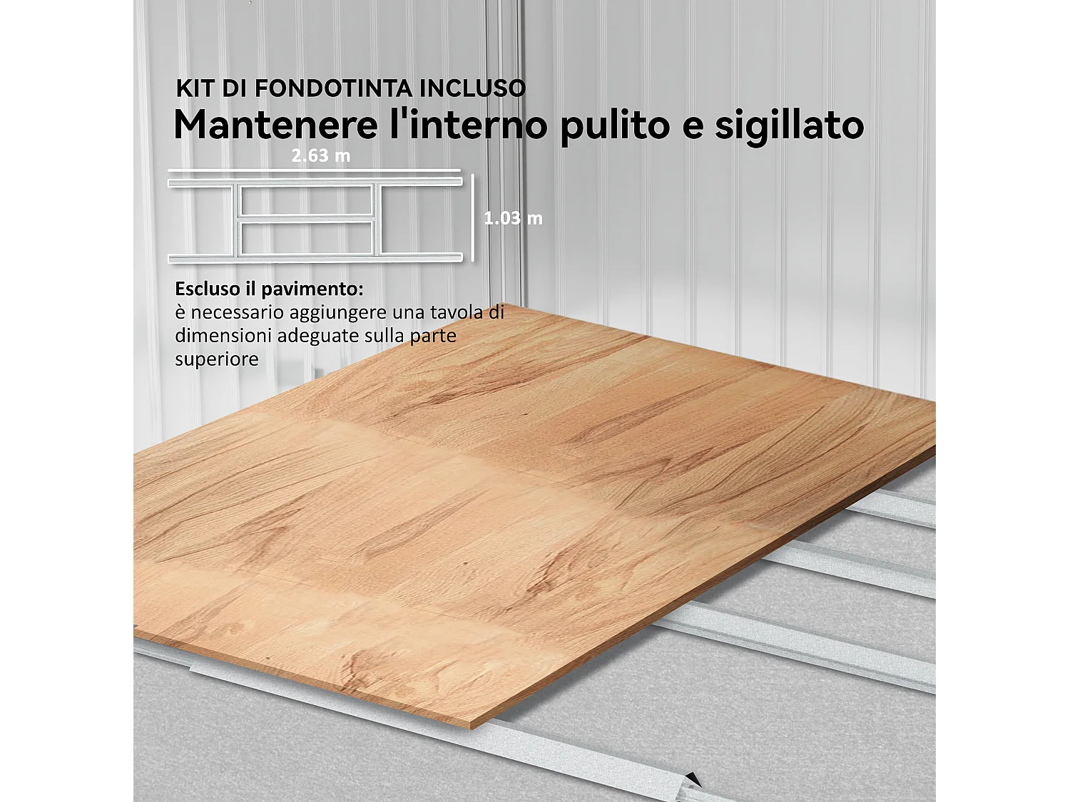 Casetta porta attrezzi in acciaio con tetto inclinato e 2 porte grigio