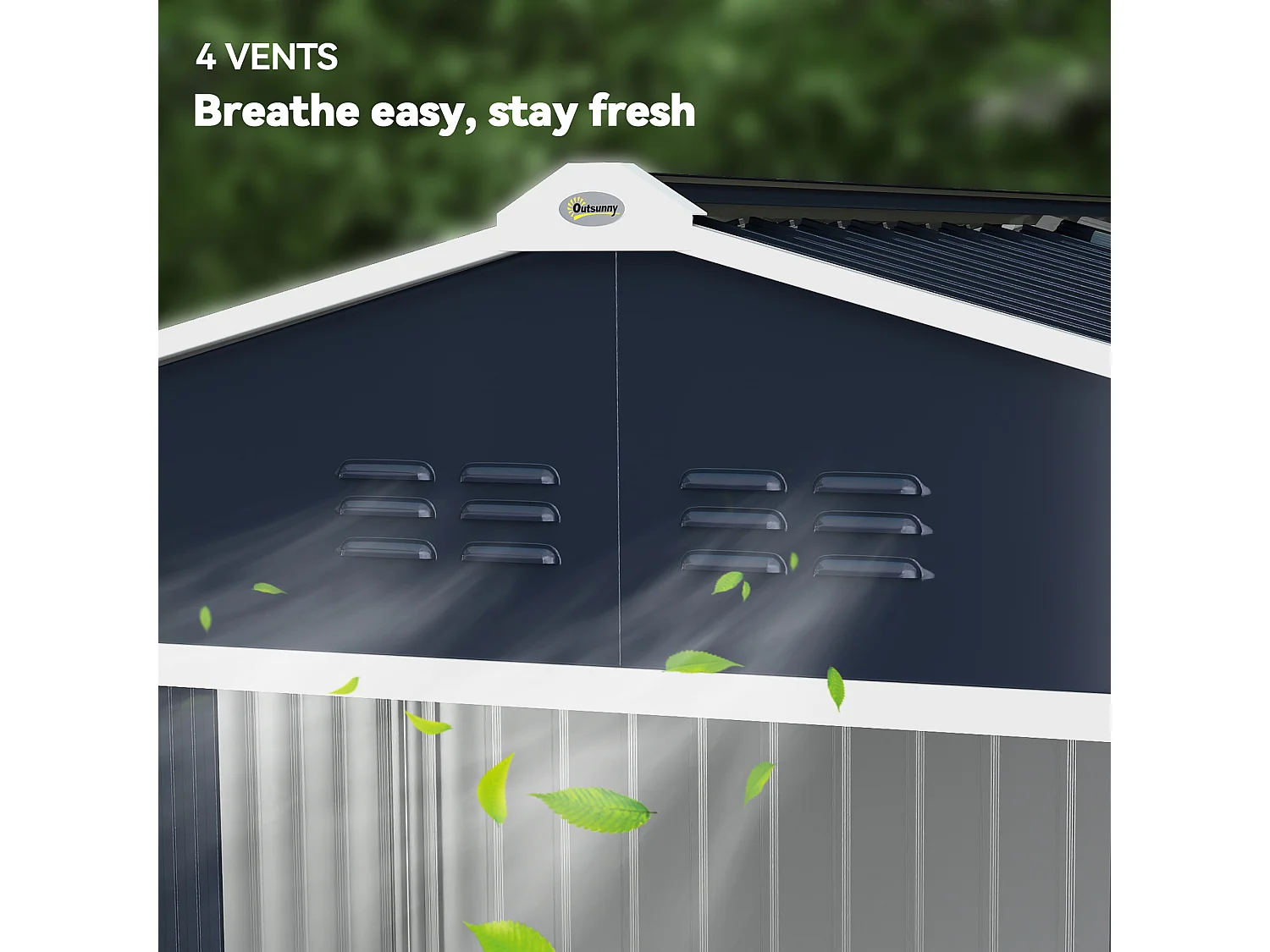 Casetta porta attrezzi in acciaio con tetto inclinato e 2 porte grigio