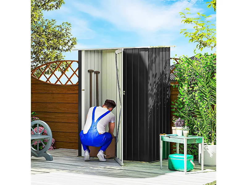 Casetta porta attrezzi acciaio impermeabile 142x84x189cm