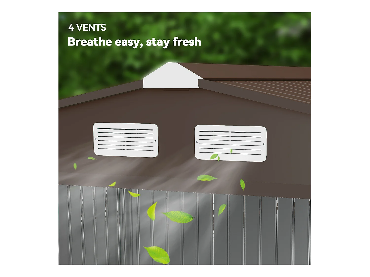 Capanno attrezzi in acciaio con porte scorrevoli 277x195x192 cm giallo