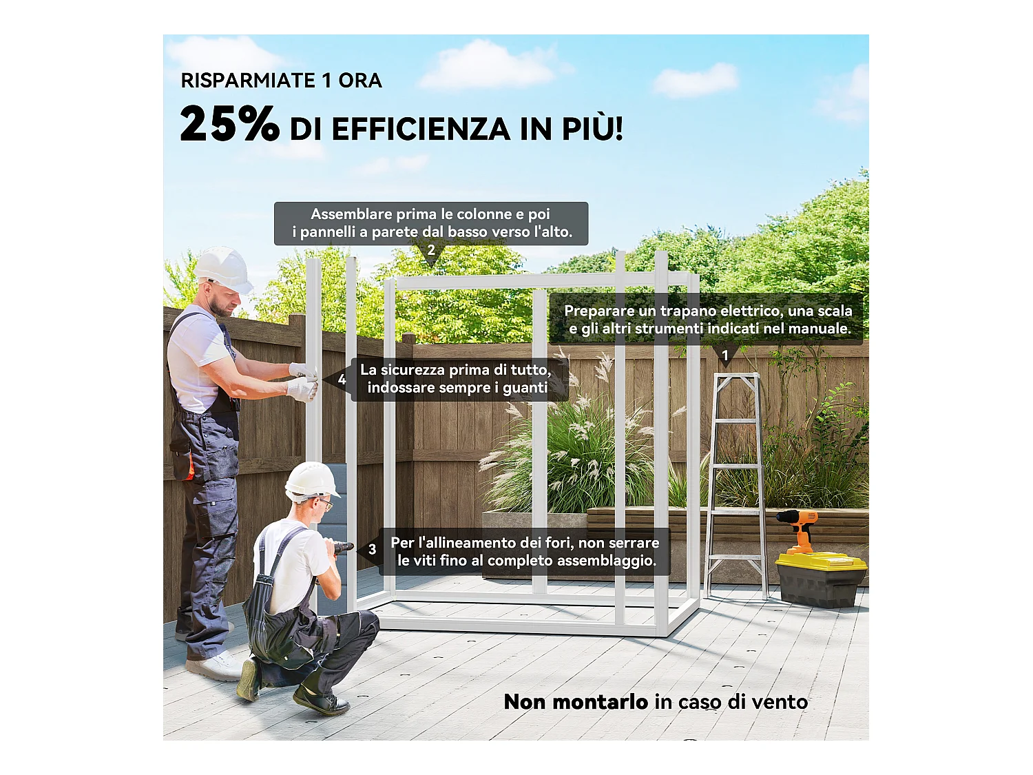 Casetta da giardino con finestra e doppia porta in alluminio pp grigio