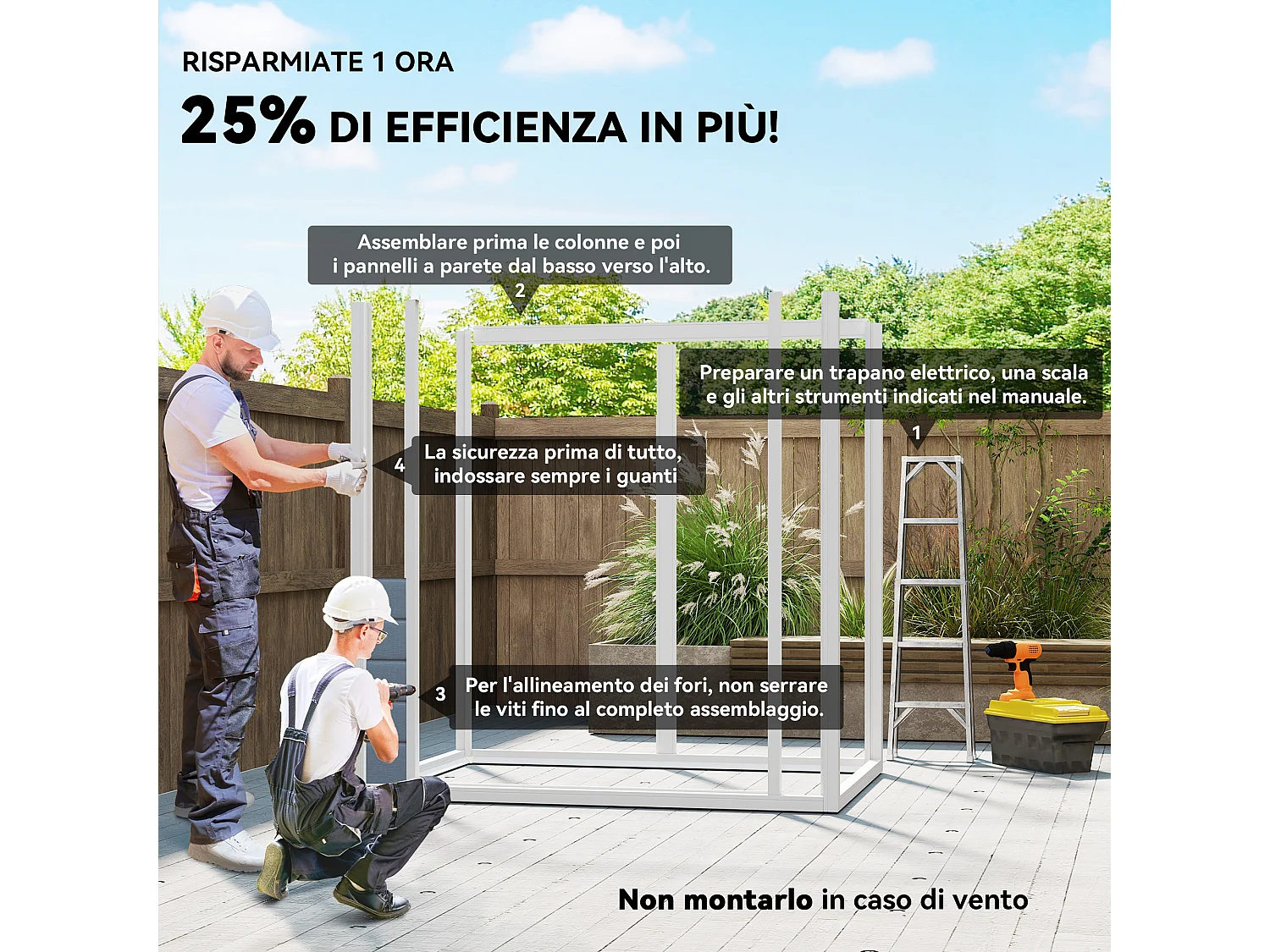 Casetta da giardino con finestra e doppia porta in alluminio pp grigio