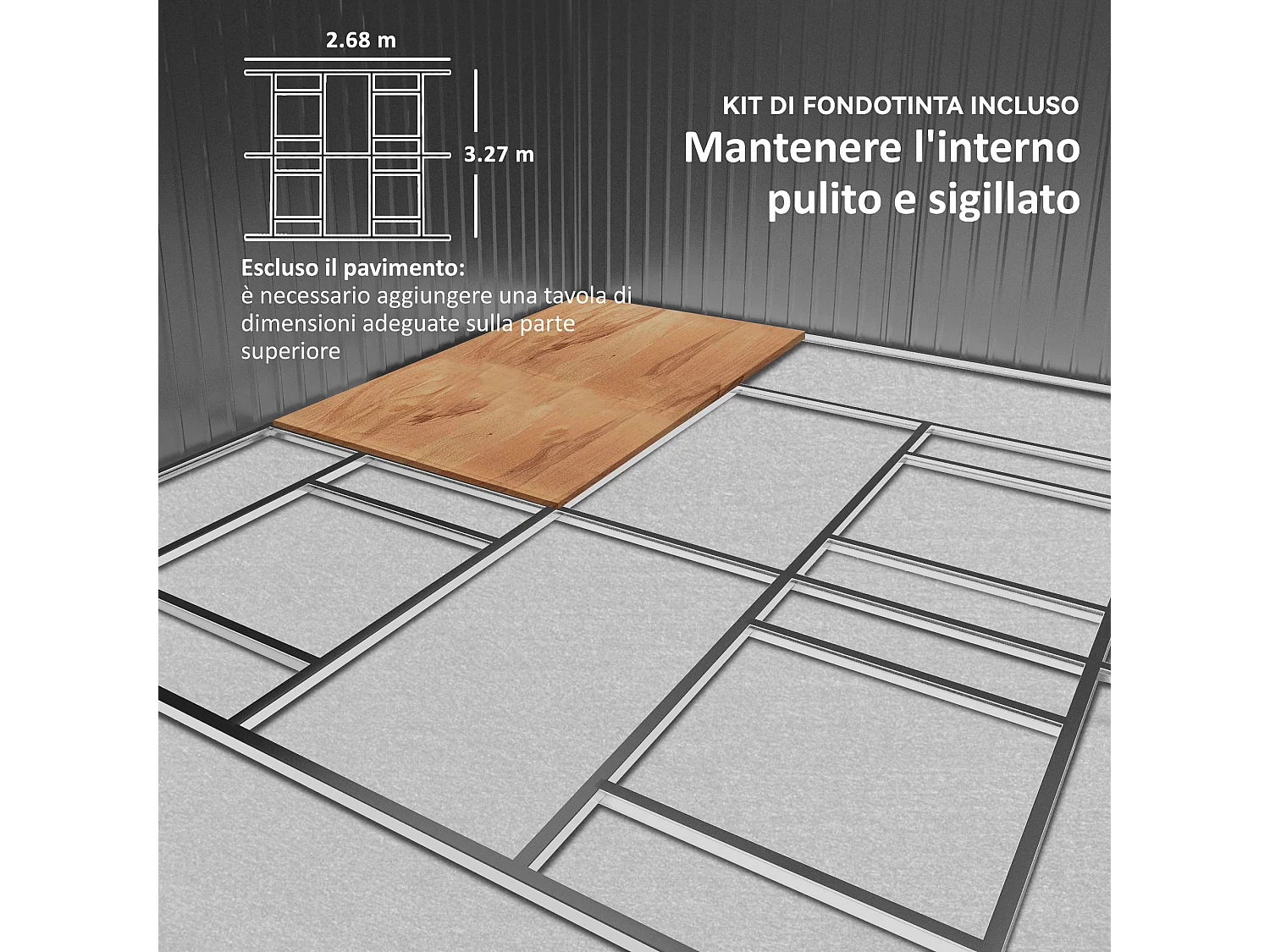 Capanno attrezzi in acciaio porte scorrevoli 340x386x200cm