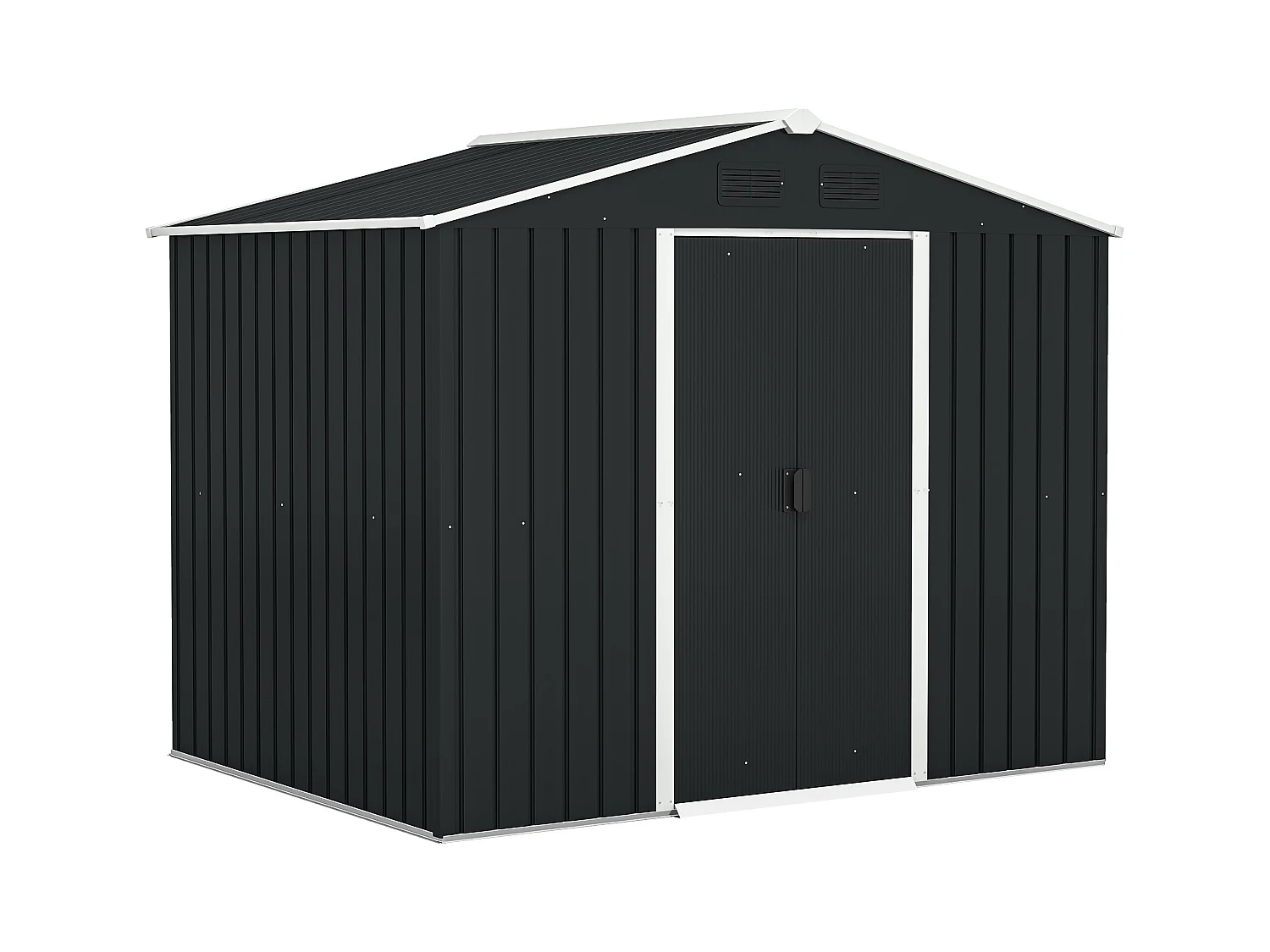 Capanno porta attrezzi a 2 porte scorrevoli con griglie in acciaio