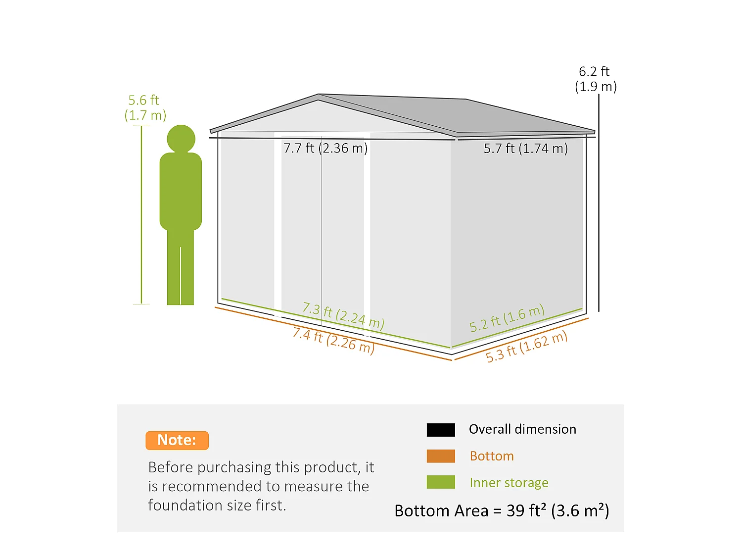 Capanno porta attrezzi a 2 porte scorrevoli con griglie in acciaio