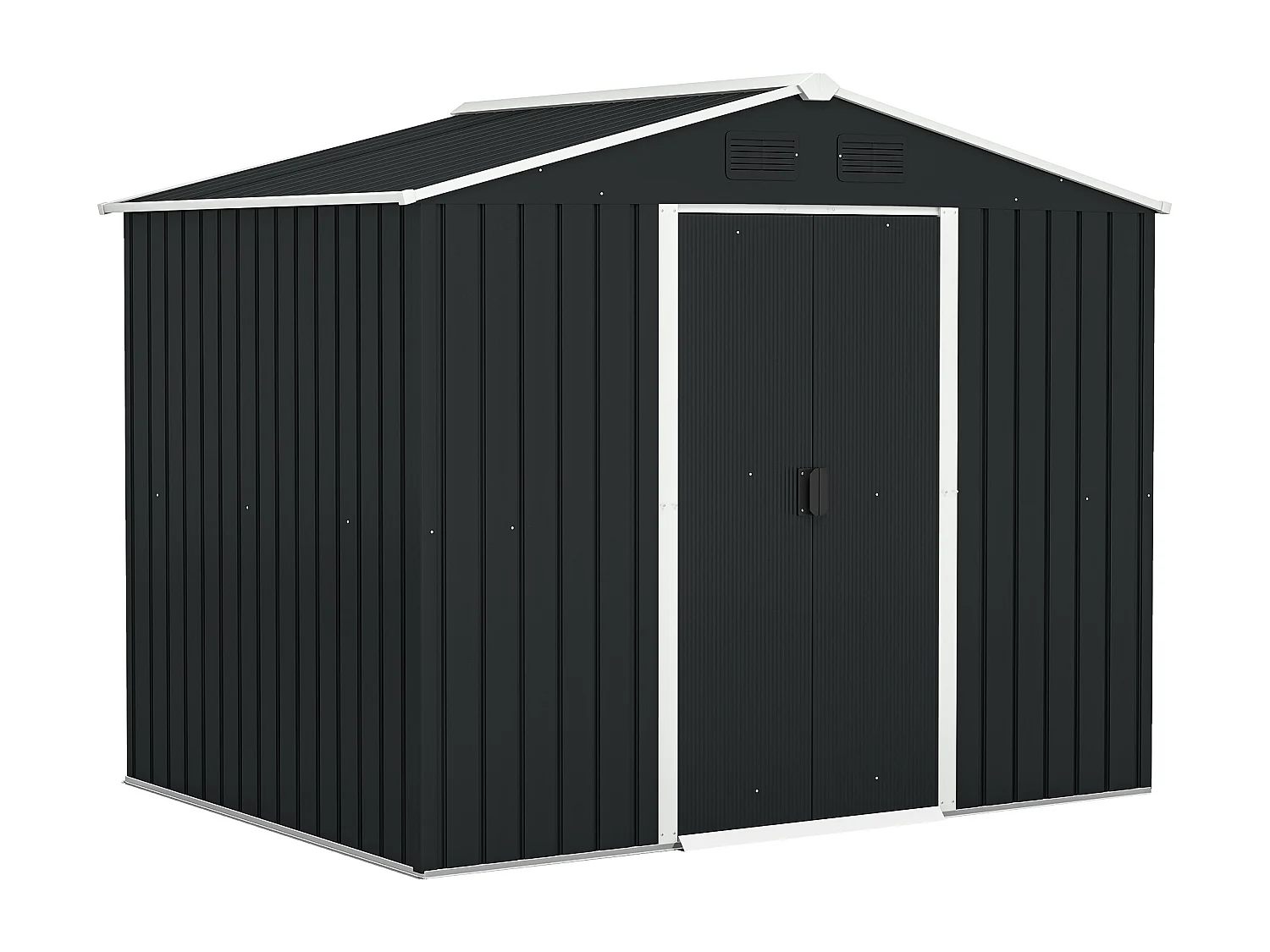 Capanno porta attrezzi a 2 porte scorrevoli con griglie in acciaio