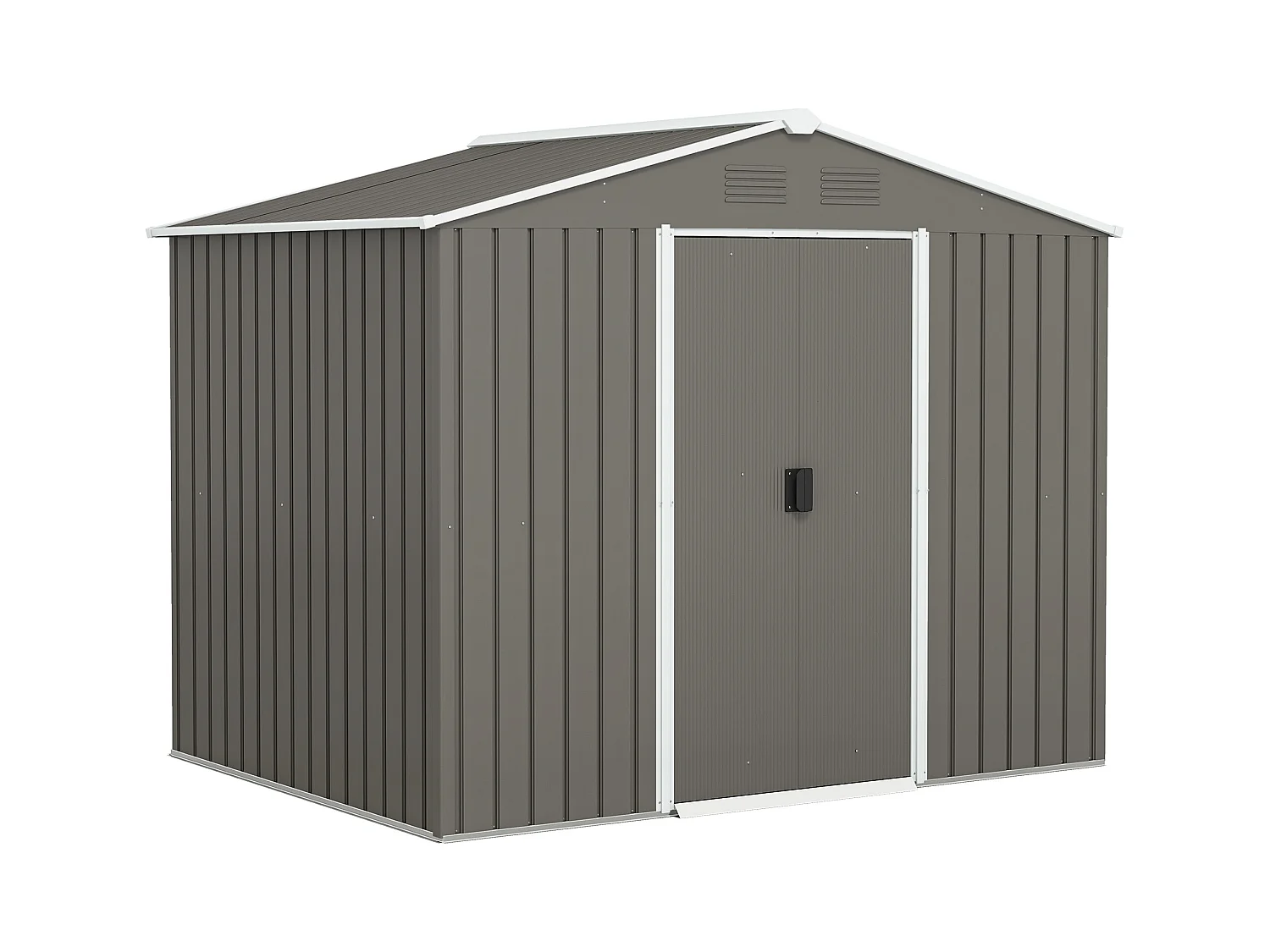 Casetta da giardino con doppia porta e 4 prese d'aria grigio