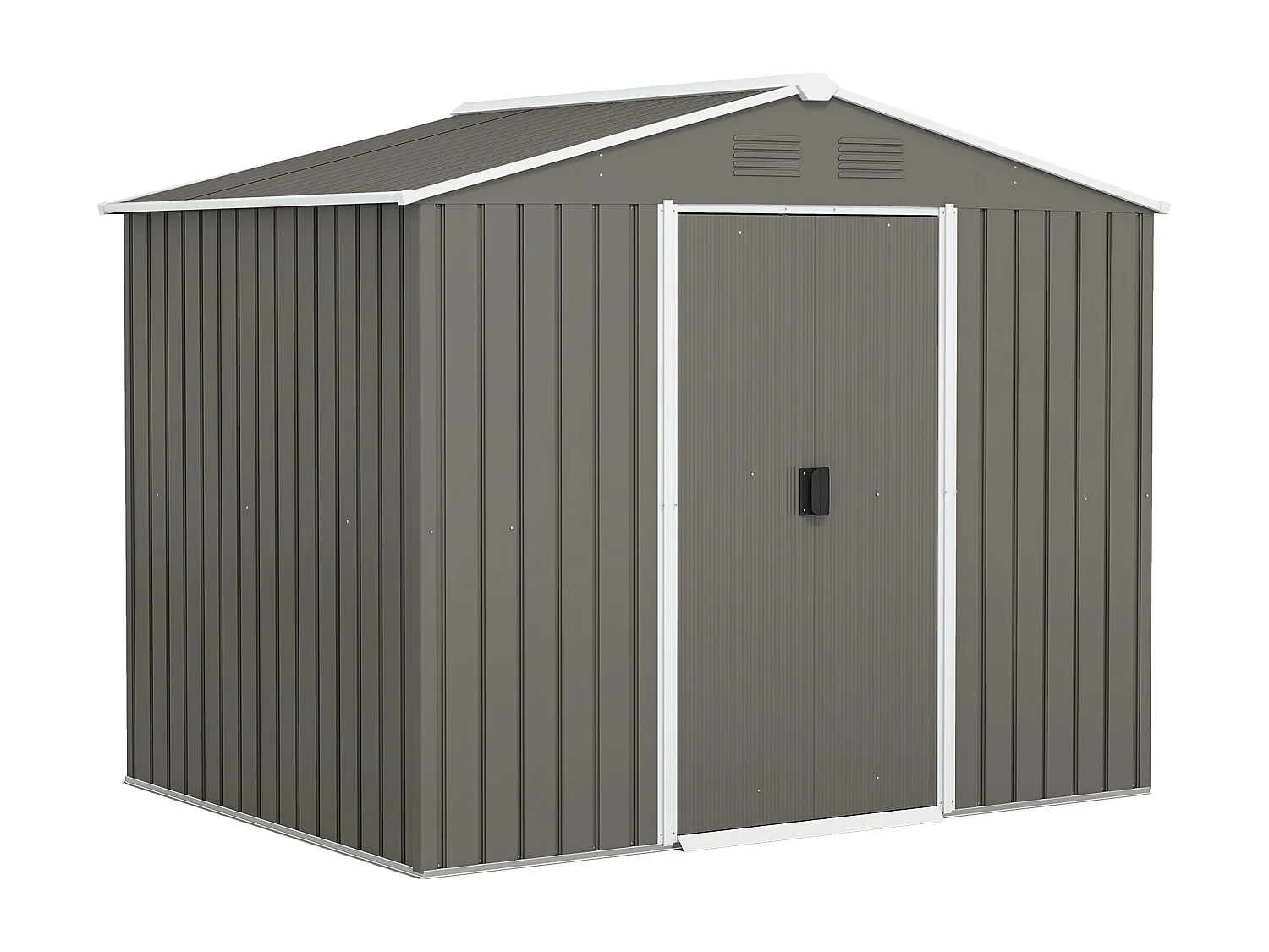 Casetta da giardino con doppia porta e 4 prese d'aria grigio