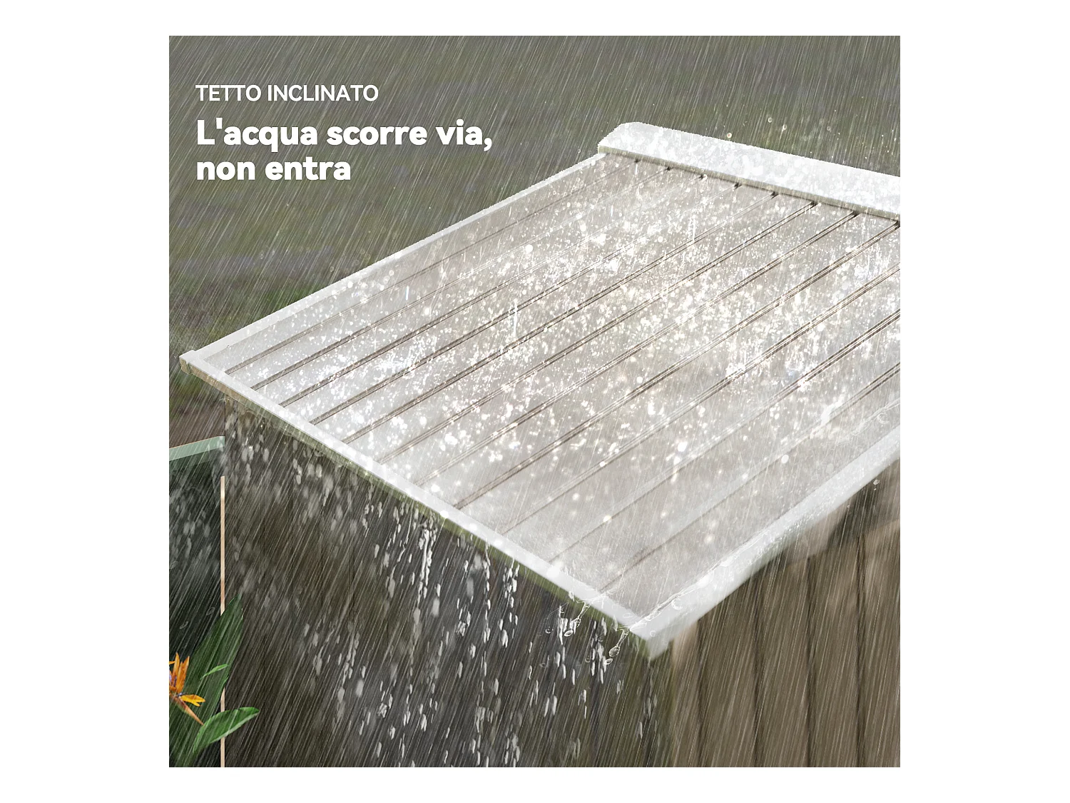 Casetta da giardino con doppia porta scorrevole in metallo marrone