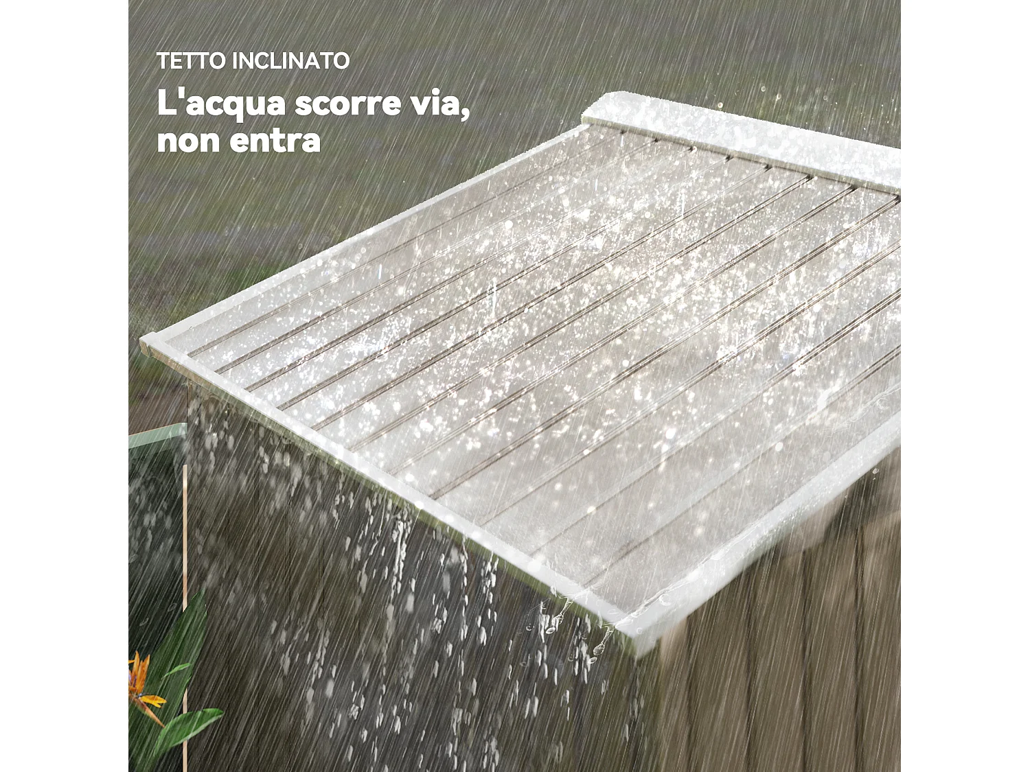 Casetta da giardino con doppia porta scorrevole in metallo marrone