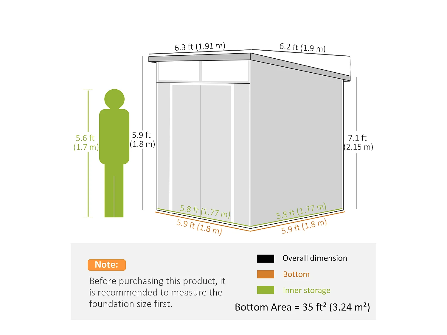 Casetta da giardino in plastica con finestre 1.9x1.9 m grigio