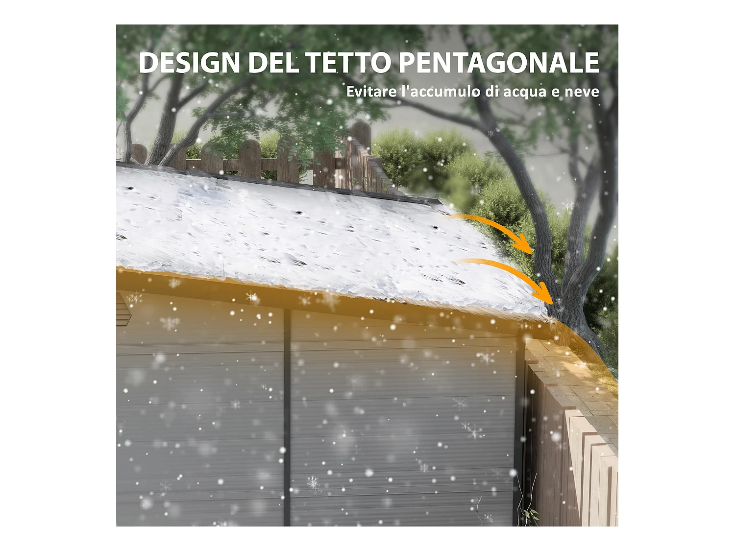 Casetta da giardino in plastica con finestre 1.9x1.9 m grigio
